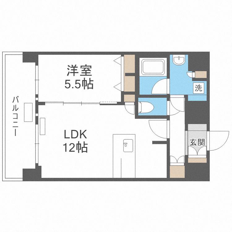 プレサンスOSAKA DOMECITYビーツ(1LDK/13階)の間取り写真