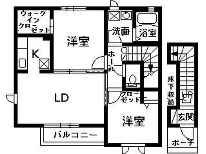 シャーメゾンプレミアムC(2LDK/2階)の間取り写真