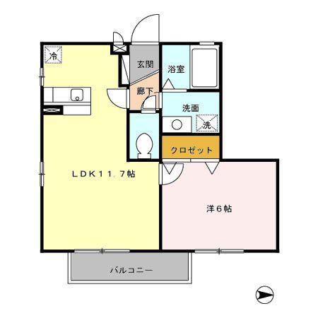 トミージュ(1LDK/3階)の間取り写真