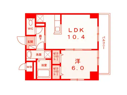 ラ メッゾ(1LDK/3階)の間取り写真