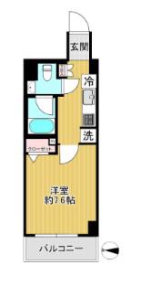 RISING PLACE 両国(1K/3階)の間取り写真