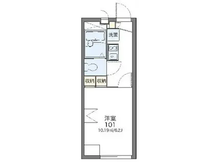 レオパレスエキノックスC(1K/1階)の間取り写真