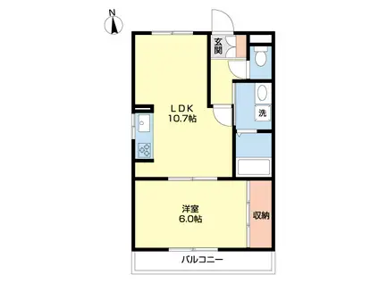シャルマンフジ砂山(1LDK/1階)の間取り写真