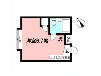 ファインコーポ玉学(ワンルーム/1階)の間取り写真