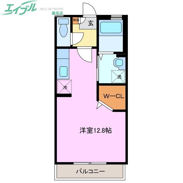 リバプール・J(ワンルーム/1階)の間取り写真