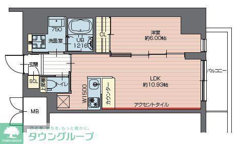 プレジオ西新井(1LDK/6階)の間取り写真