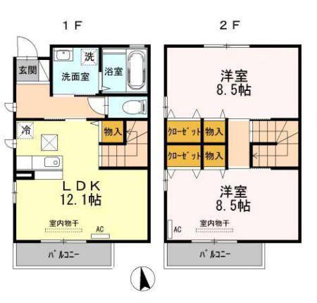 サクラテラス(2LDK/1階)の間取り写真