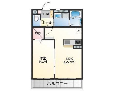 シエスタ別館サウス(1LDK/1階)の間取り写真