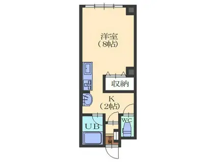 アールズコート港(1K/1階)の間取り写真