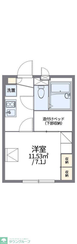 レオパレスリバーフィールド(1K/3階)の間取り写真