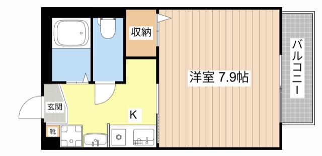 アザリア長山(1K/2階)の間取り写真