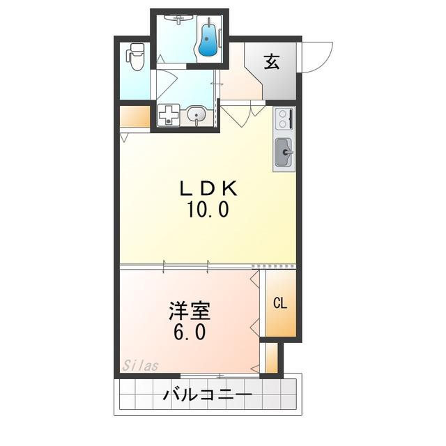 グレイス今里(1LDK/2階)の間取り写真