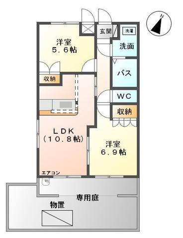 アリビオ(2LDK/1階)の間取り写真