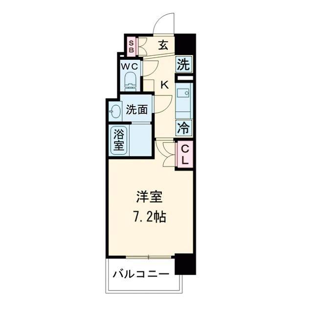 BPRレジデンス新梅田(1K/3階)の間取り写真