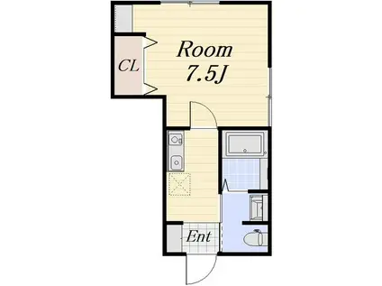 LA・VIEILLE千歳烏山(1K/1階)の間取り写真