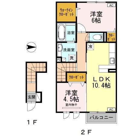 エテルナ(2LDK/2階)の間取り写真