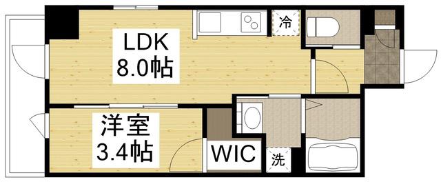 月光加賀(1LDK/3階)の間取り写真