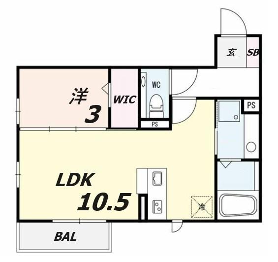 メゾン・クラージュ(1LDK/1階)の間取り写真