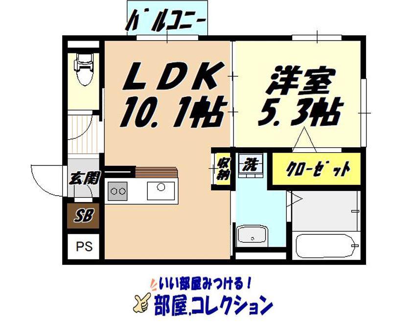 MOREPLUS砂津(1LDK/2階)の間取り写真