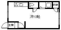黄金ハイツ(ワンルーム/2階)の間取り写真