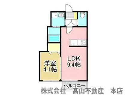 シャルム岡垣III(1LDK/1階)の間取り写真