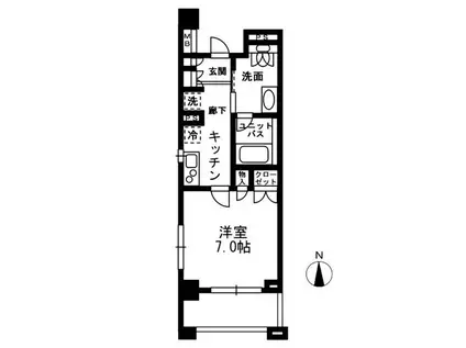 レジディア中落合C(1K/6階)の間取り写真