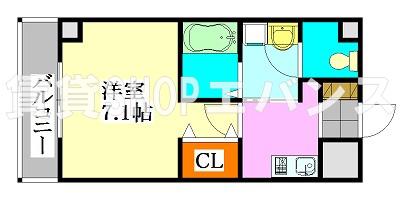 棒やビル(1K/3階)の間取り写真
