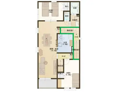 ラ・モラダ・ブランカ(2LDK/2階)の間取り写真