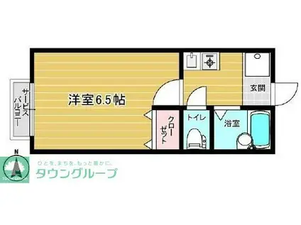 リファレンス北新横浜(1K/1階)の間取り写真