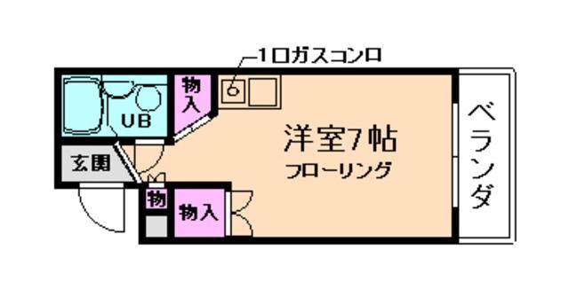 REST SUN-PIER(1K/4階)の間取り写真