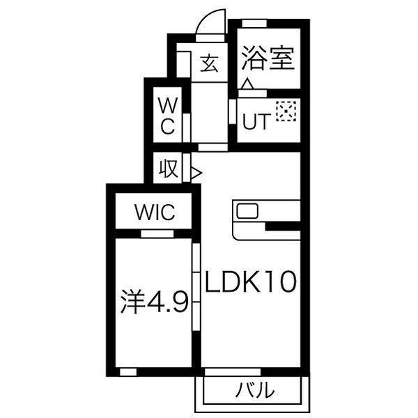 エスペランサ(1LDK/1階)の間取り写真