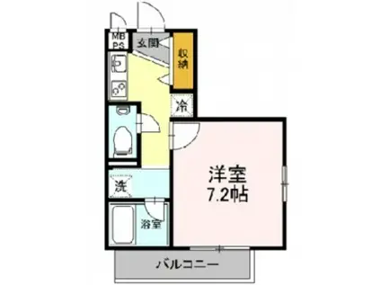 レグルス中央林間(1K/1階)の間取り写真