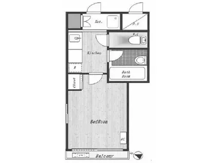 ブラッサム アサカ(1K/4階)の間取り写真