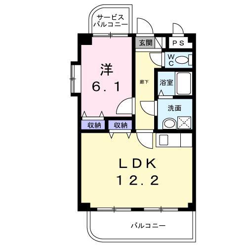 シェリールFH(1LDK/4階)の間取り写真