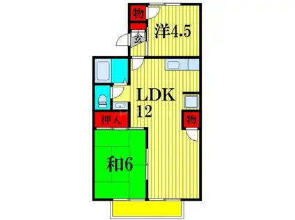 ハイツアラキ(2LDK/1階)の間取り写真