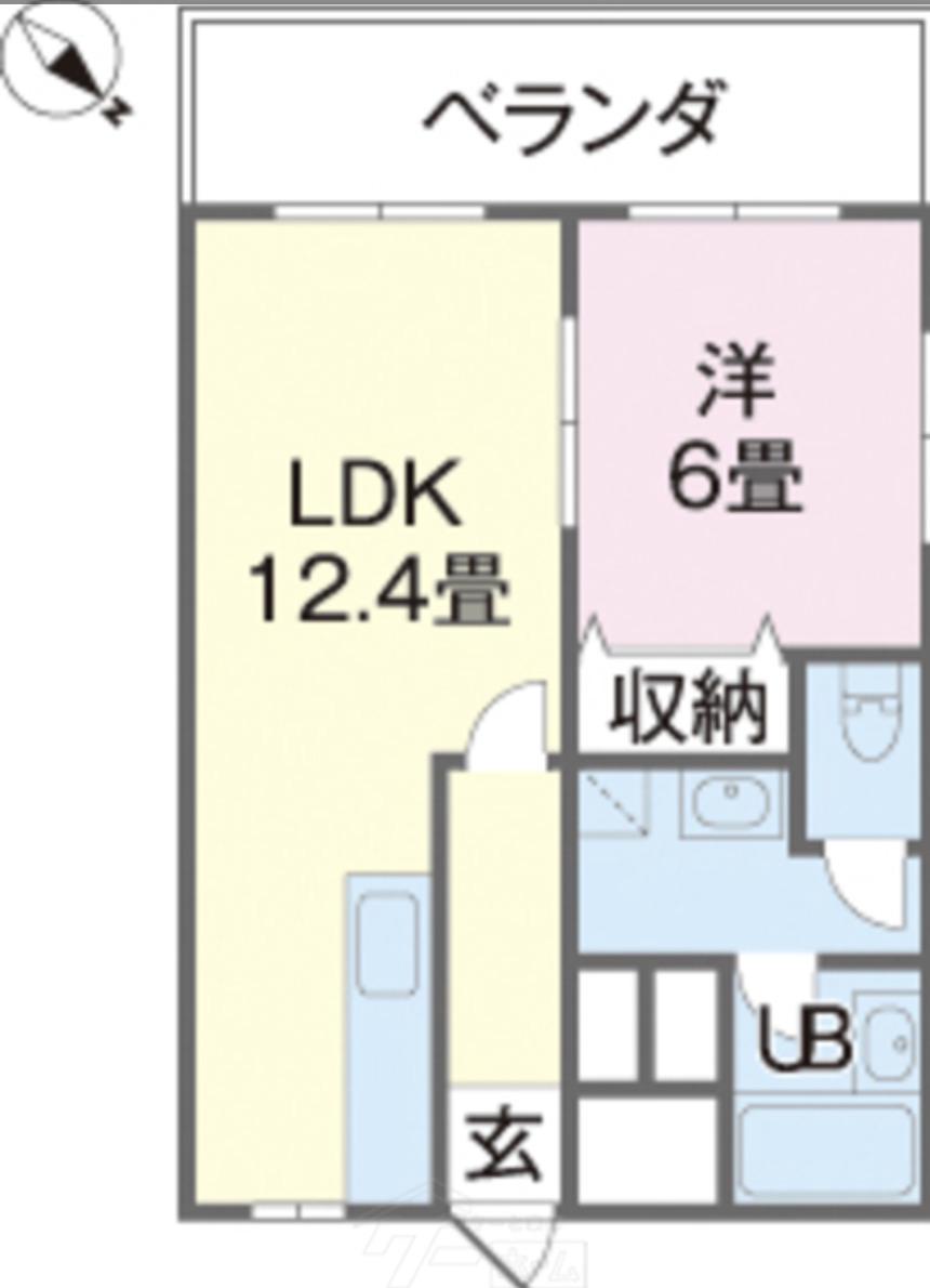 沖ハウス(1LDK/2階)の間取り写真