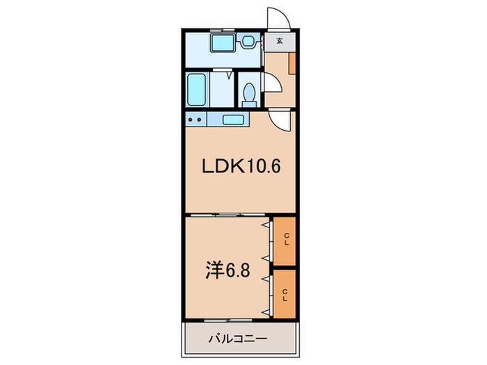 OCEANII(1LDK/6階)の間取り写真