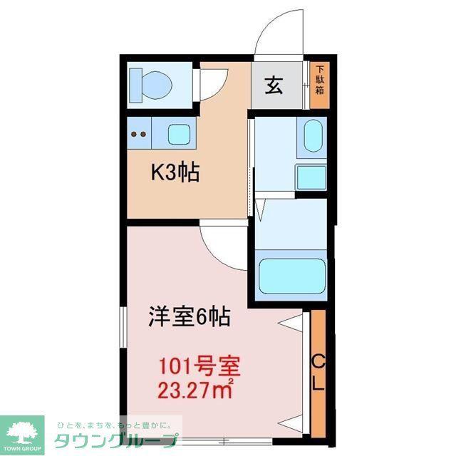ノースパーク千葉(1K/1階)の間取り写真