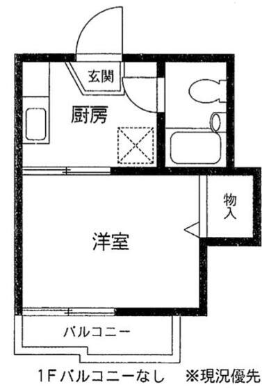 ファミール南林間(1K/2階)の間取り写真