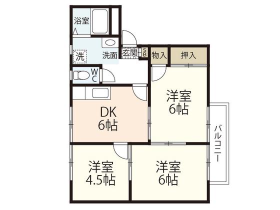 フレグランス御代(3DK/2階)の間取り写真