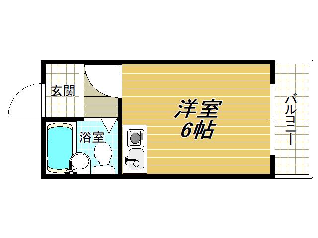 ユニティハウス(ワンルーム/1階)の間取り写真