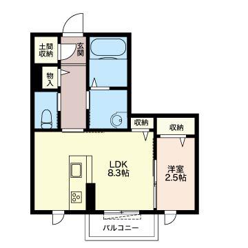 メゾンISHITA(1LDK/1階)の間取り写真