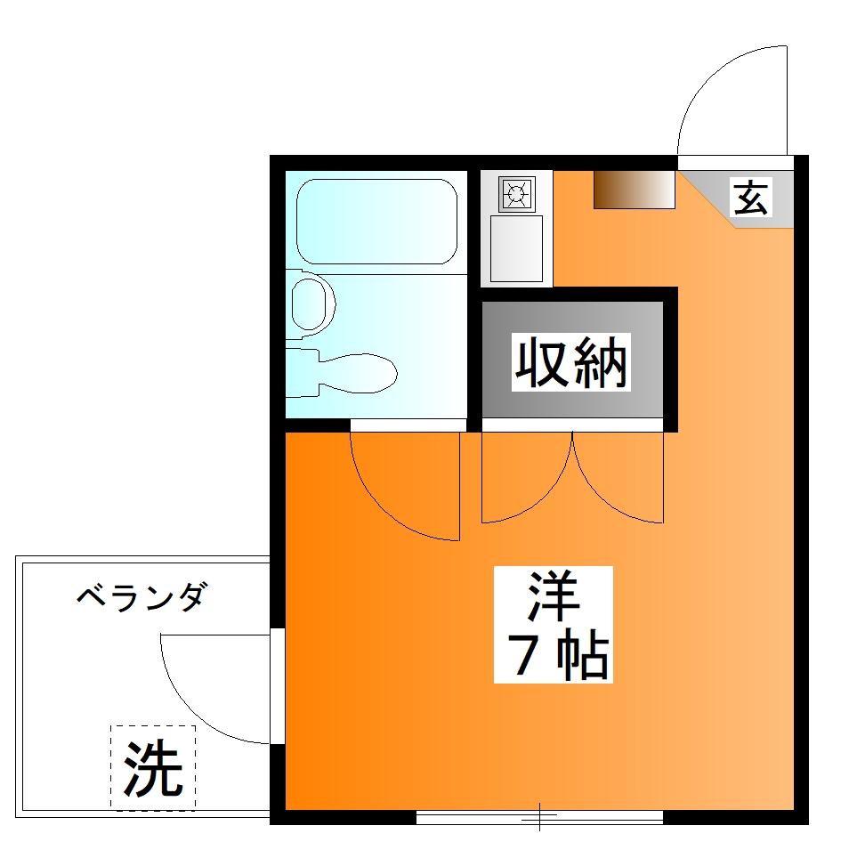 EVER GREEN(ワンルーム/2階)の間取り写真