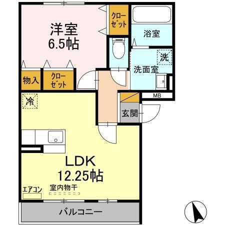スマイルサンライズA・K(1LDK/2階)の間取り写真