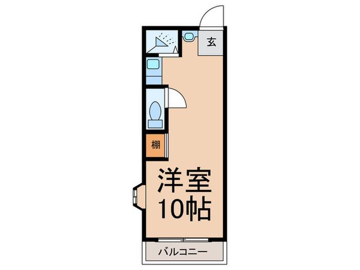 ミドリハイツ2(ワンルーム/2階)の間取り写真