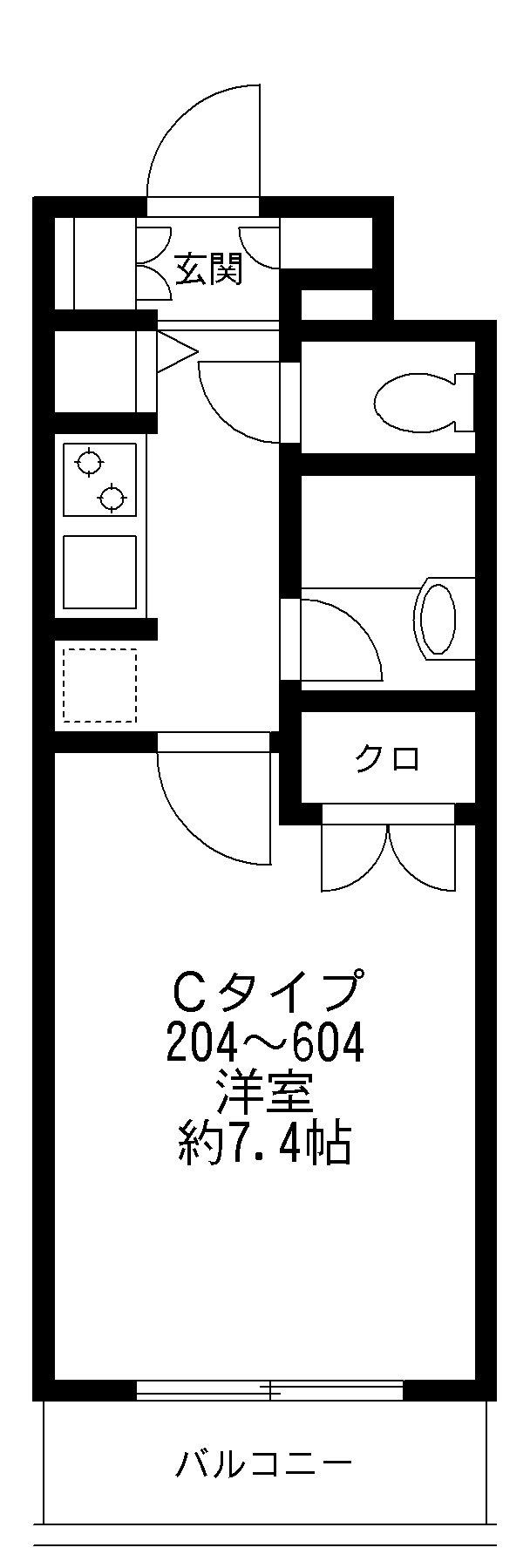 プライムアーバン番町(1K/4階)の間取り写真
