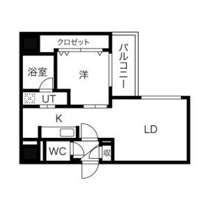 NCウィング白石(1LDK/4階)の間取り写真
