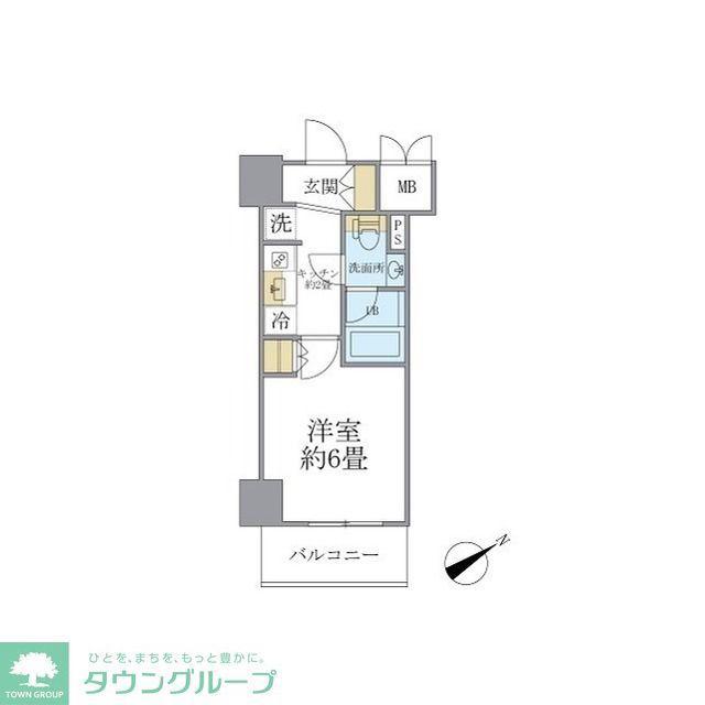 レスピール川崎(1K/5階)の間取り写真