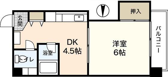 英数学館ビル(1DK/5階)の間取り写真