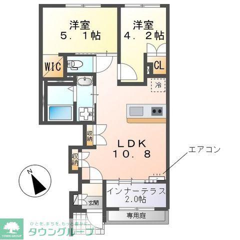 ノイエプルーシア(2LDK/1階)の間取り写真